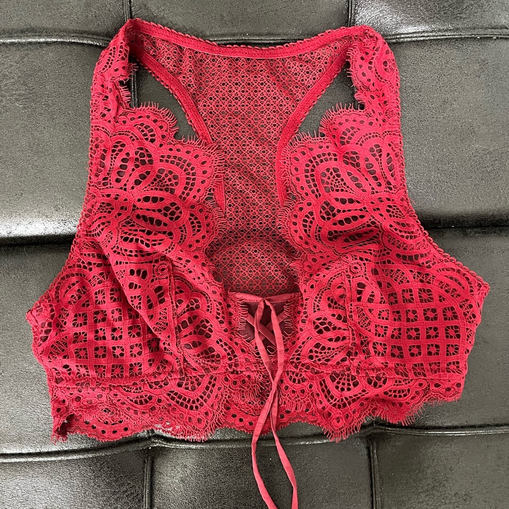 Victoria’s Secret red lace bralette